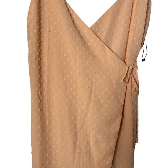 Privacy Please Peach True Wrap Dress Sweetheart Neckline Chiffon Extra Small XS - Picture 8 of 15